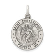 Saint Christopher Protect Us Words and Baseball Player Image Charm Pendant in Real 925 Sterling Silver
