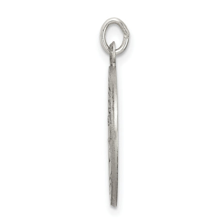 Sterling Silver Crucifix Cross Pendant with Satin Finish and Raised Saint Relief