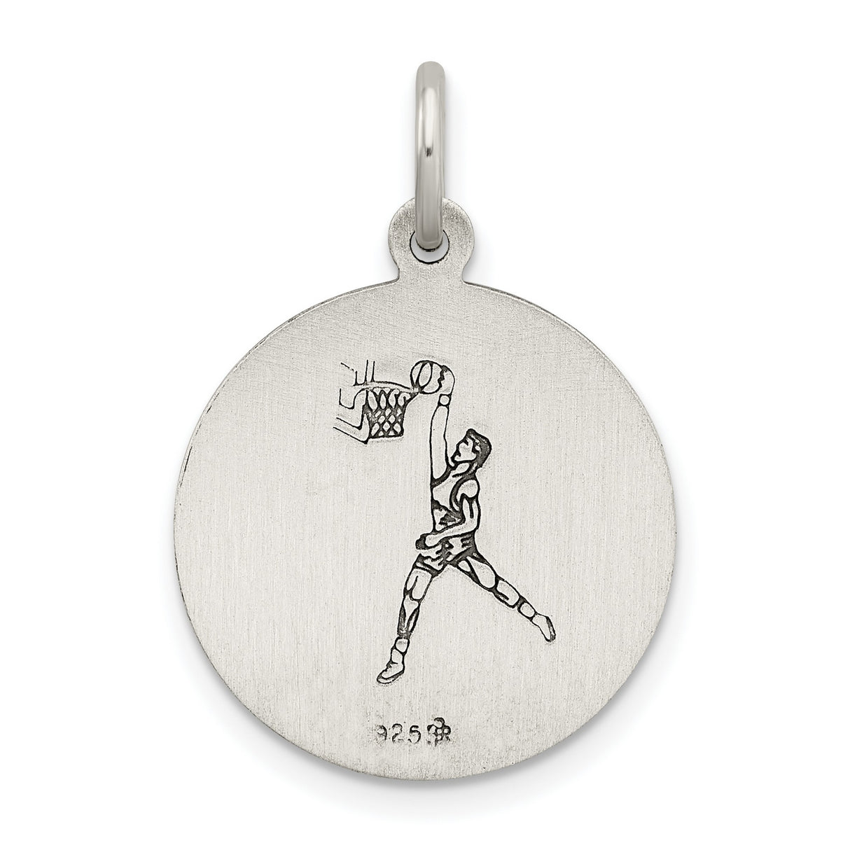 Sterling Silver Crucifix Cross Pendant with Satin Finish and Raised Saint Relief