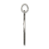 Antiqued Saint Anthony Pray For Us Words Round Charm Pendant in Real 925 Sterling Silver