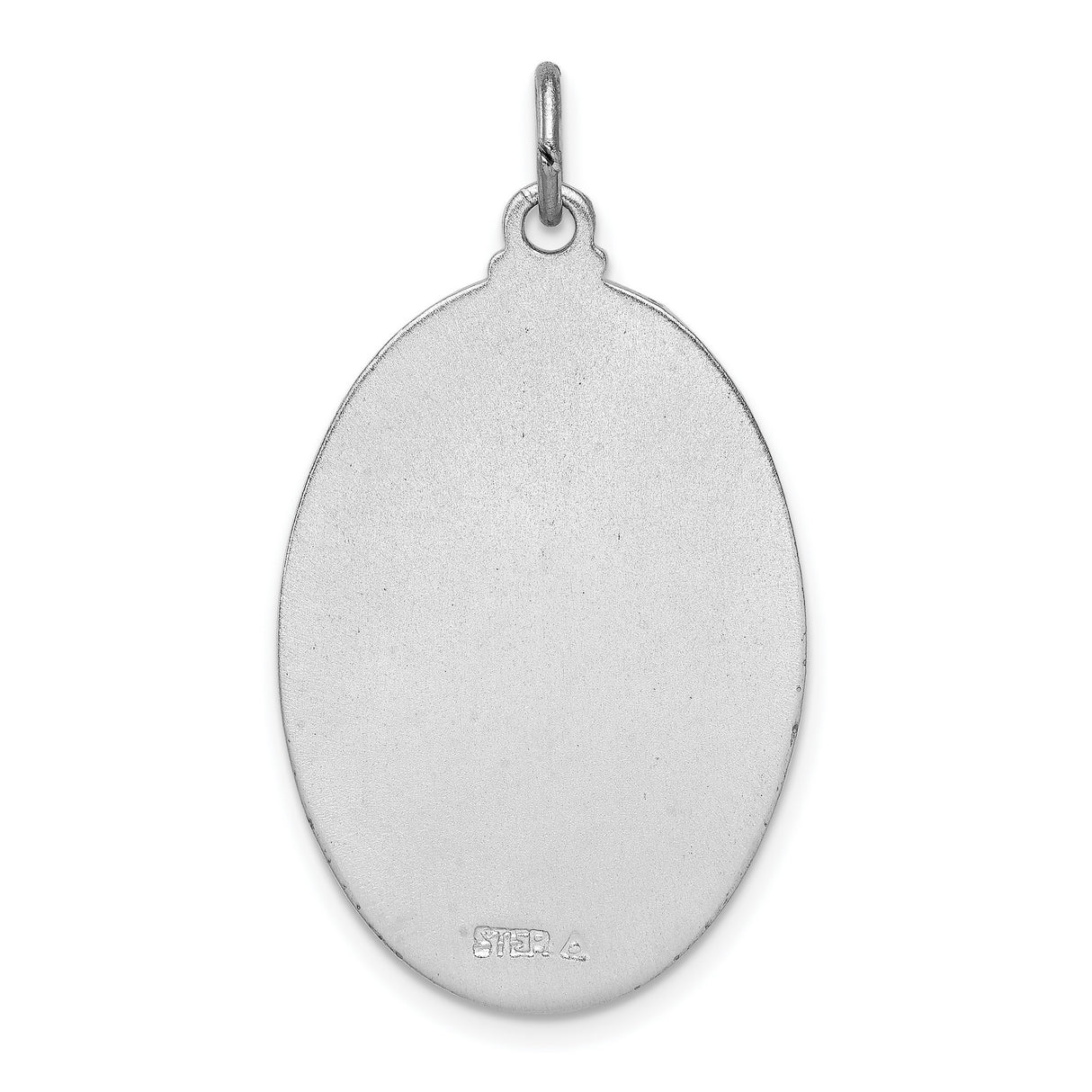 Saint Anthony Pray For Us Words Oval Charm Pendant in Real 925 Sterling Silver