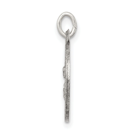 Sterling Silver Saint Barbara Medal Pendant with Pray for Us Inscription
