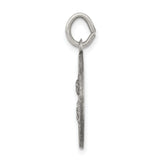 Saint Barbara Pray For Us Words Charm Pendant in Real 925 Sterling Silver