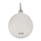 Saint Barbara Pray For Us Words Charm Pendant in Real 925 Sterling Silver