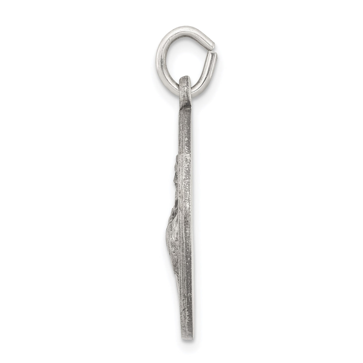 Sterling Silver Saint Francis of Assisi Pendant with Cross and Inscription