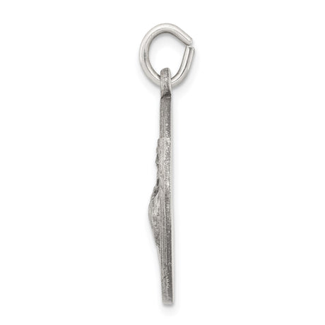 Sterling Silver Saint Francis of Assisi Pendant with Cross and Inscription