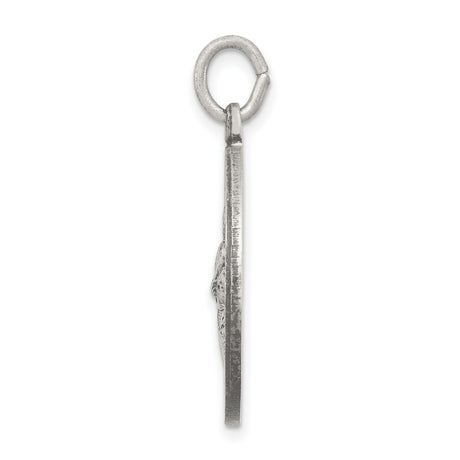 Sterling Silver Saint Gerard Pendant with Cross and Lily Symbol, Catholic Medal for Mothers