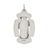 Saint Florian Protect Us Fire Fighters Words Charm Pendant in Real 925 Sterling Silver