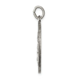 Saint Joseph Pray For Us Words Round Charm Pendant in Real 925 Sterling Silver