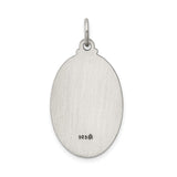 Saint Joseph Pray For Us Words Oval Charm Pendant in Real 925 Sterling Silver