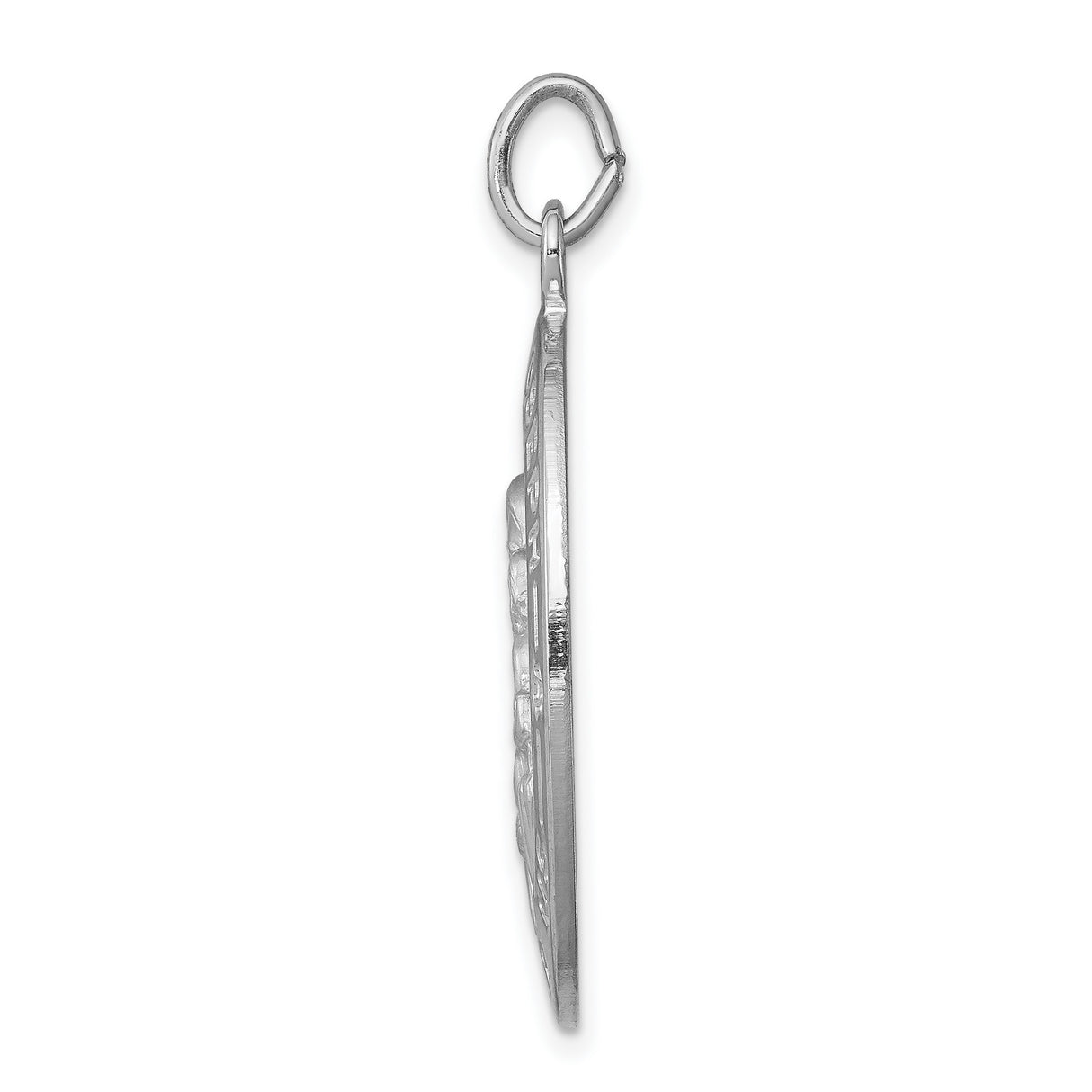 Saint Joseph Pray For Us Words Oval Charm Pendant in Real 925 Sterling Silver