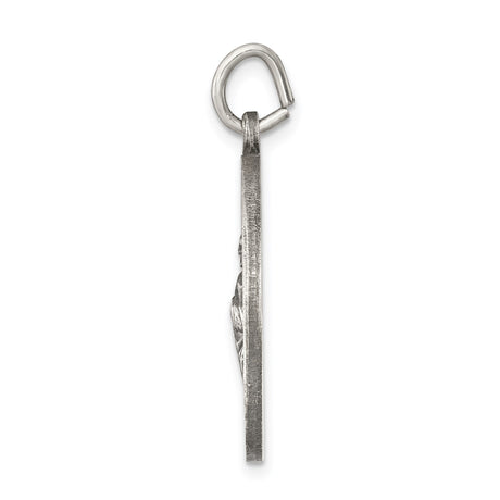 Sterling Silver St. Jude Thaddeus Pendant with Raised Halo and Pray for Us Text