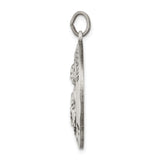 Pray For Us Saint Jude Thaddeus Words Round Charm Pendant in Real 925 Sterling Silver