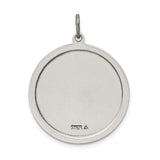 Pray For Us Saint Jude Thaddeus Words Round Charm Pendant in Real 925 Sterling Silver