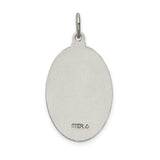 Satin Finish Saint Jude Thaddeus Pray For Us Words Oval Charm Pendant in Real 925 Sterling Silver