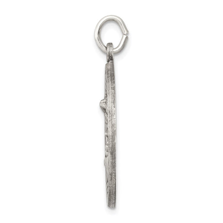 Sterling Silver Saint Michael Pendant, Religious Medal with Pray for Us Inscription for Men
