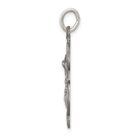 Sterling Silver Saint Michael Pendant with Raised Archangel Design and Protect Us Inscription