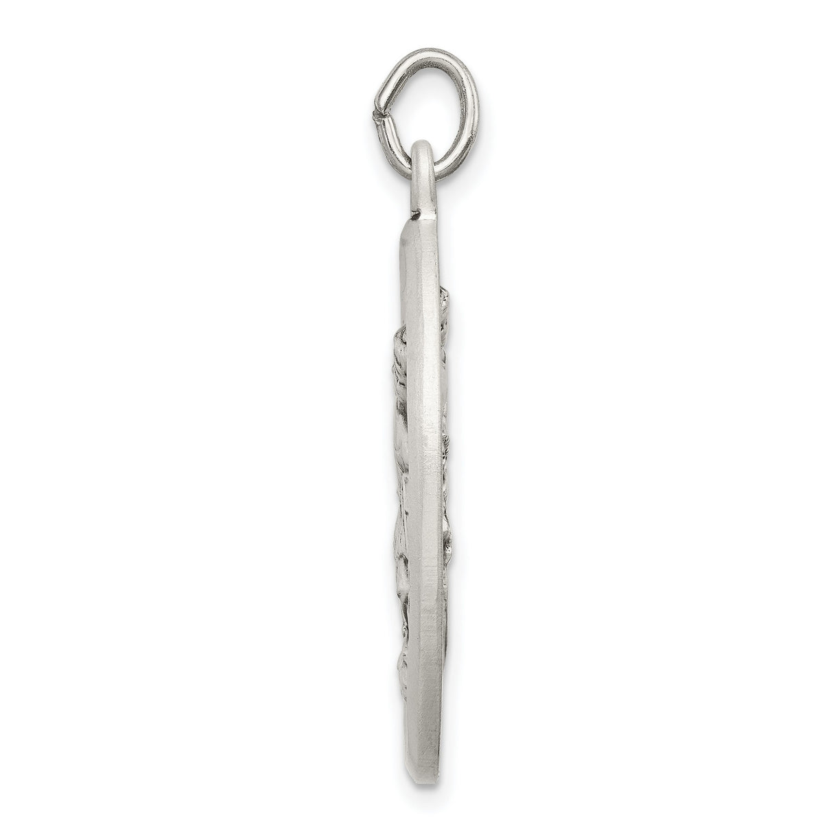 Oval St. Michael Pray For Us Words Medal Charm Pendant in Real 925 Sterling Silver