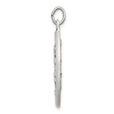 Oval St. Michael Pray For Us Words Medal Charm Pendant in Real 925 Sterling Silver