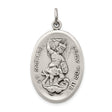 Oval St. Michael Pray For Us Words Medal Charm Pendant in Real 925 Sterling Silver