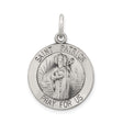 Sterling Silver Saint Patrick Medal Pendant with Pray For Us Engraving, Christian Religious Charm