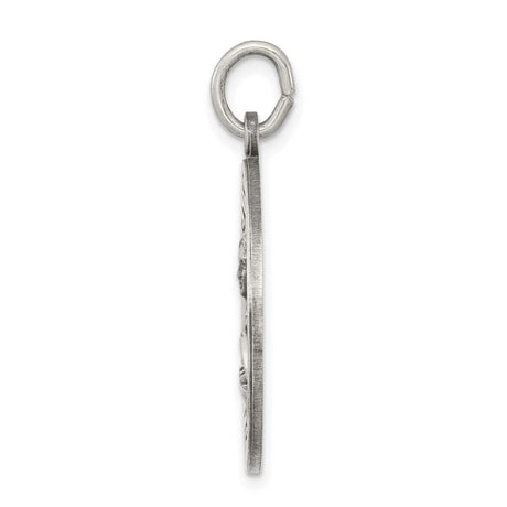 Sterling Silver Saint Theresa Medal Pendant with Roses for Women