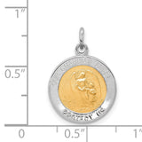 Guardian Angel Medal Charm Pendant in Real 925 Sterling Silver