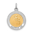 Guardian Angel Medal Charm Pendant in Real 925 Sterling Silver