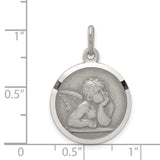 Antiqued Raphael Angel Charm Pendant in Real 925 Sterling Silver