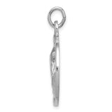 Praying Hands With Serenity Prayer Words Back Charm Pendant in Real 925 Sterling Silver