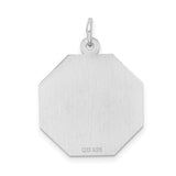 Sterling Silver Octagon Pendant with Ill Never Stop Loving You Romantic Message