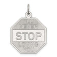 Sterling Silver Octagon Pendant with Ill Never Stop Loving You Romantic Message