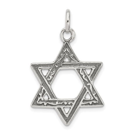 Sterling Silver Star of David Pendant, Jewish Religious Symbol for Men and Women