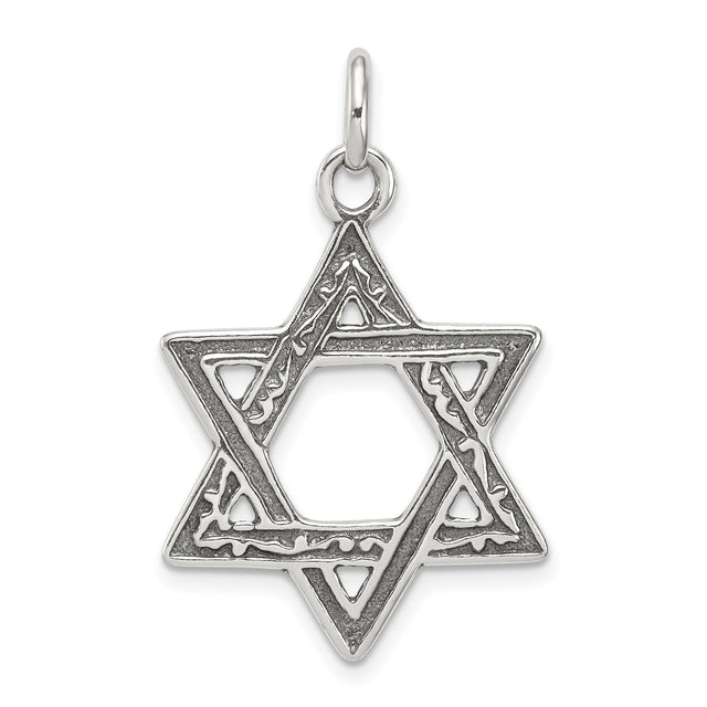 Sterling Silver Star of David Pendant, Jewish Religious Symbol for Men and Women