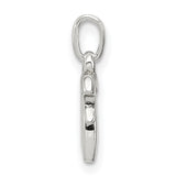 3-D Solid Chai Life Symbol Charm Pendant in Real 925 Sterling Silver