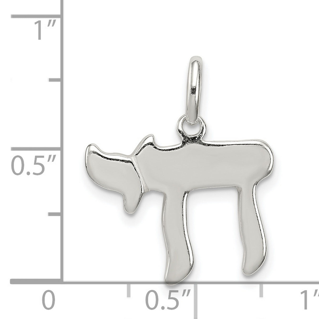 Solid 3-D Chai Life Symbol Charm Pendant in Real 925 Sterling Silver
