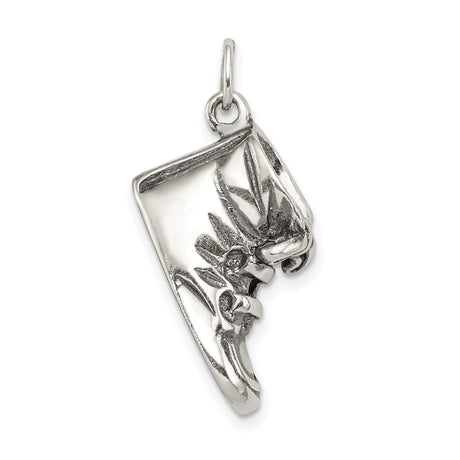 Sterling Silver Arizona State Pendant with Headdress Motif, Tribal Southwestern Design