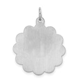 My Confirmation Words and Dove with Flower Border Charm Pendant in Real 925 Sterling Silver