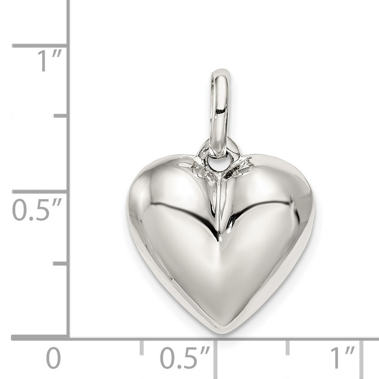 Sterling Silver Heart Pendant, Smooth Polished Finish, Minimalist Love Jewelry for Women