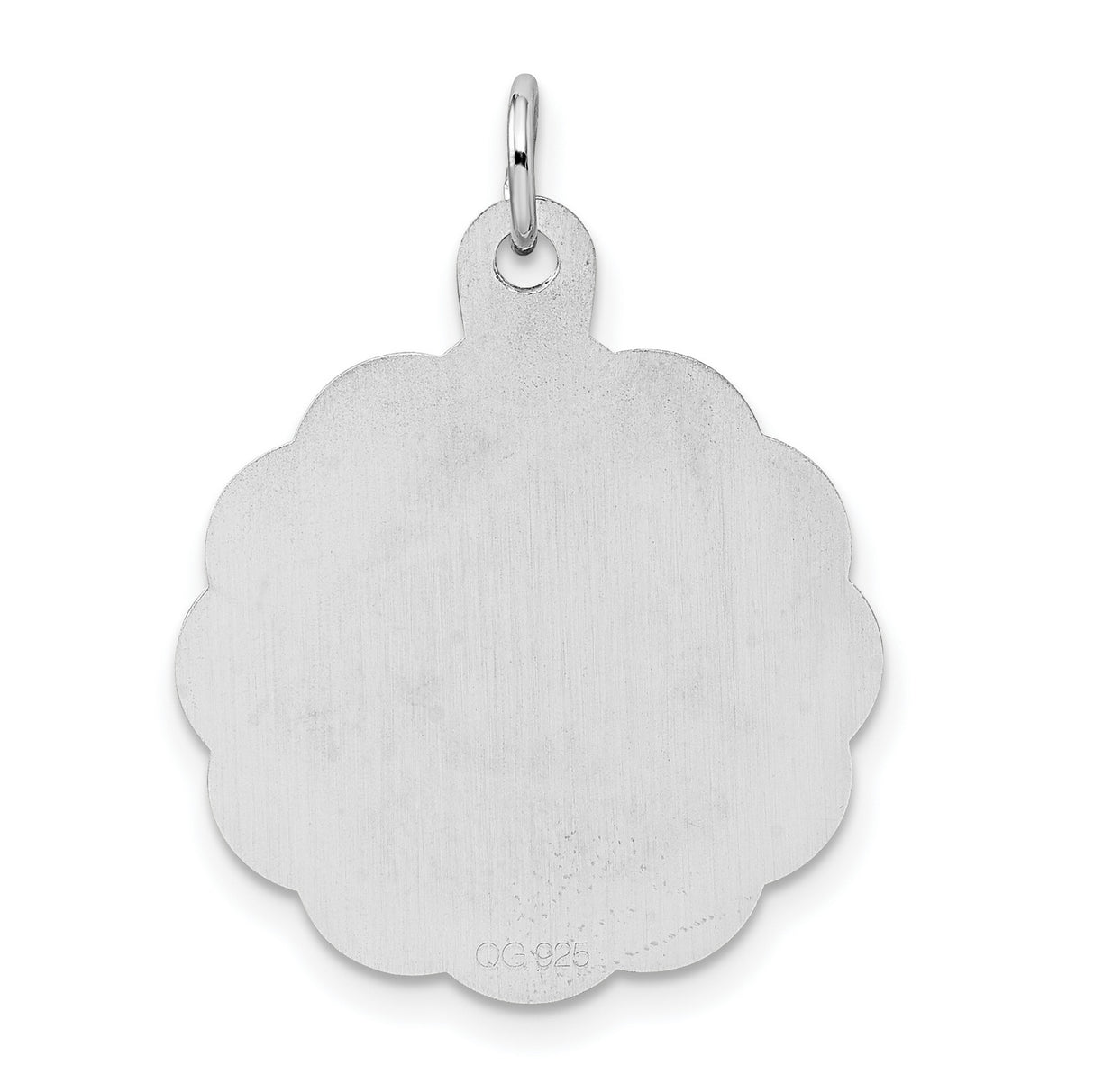 Confirmation Word and Latin Cross Faceted Disc Charm Pendant in Real 925 Sterling Silver
