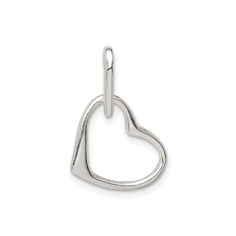 Sterling Silver Heart Pendant with Intertwined Open Hearts, Romantic Minimalist Design