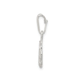 Sterling Silver Love Pendant with Openwork Floral Heart Design for Women