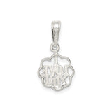 Sterling Silver Love Pendant with Openwork Floral Heart Design for Women