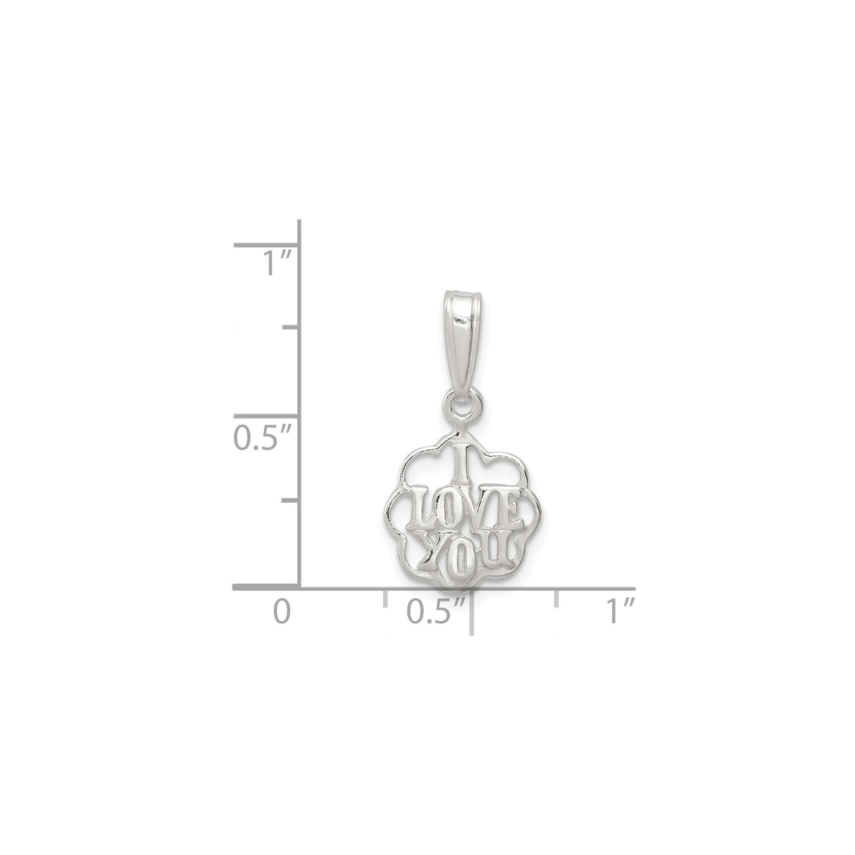 Sterling Silver Love Pendant with Openwork Floral Heart Design for Women