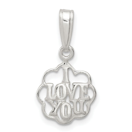 Sterling Silver Love Pendant with Openwork Floral Heart Design for Women