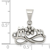 Sterling Silver Infinity Mom Pendant with Flower Accent, Sentimental Family Jewelry