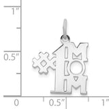 Sterling Silver #1 Mom Pendant Charm with Cutout Design and Bold Block Letters