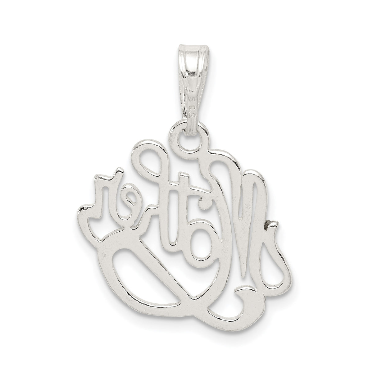Mother Charm Pendant in Real 925 Sterling Silver
