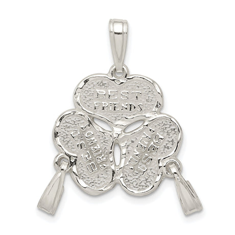 3-Piece Best Friends Charm Pendant in Real 925 Sterling Silver