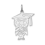 Sterling Silver Owl Pendant with Graduation Cap, Symbol of Wisdom and Learning